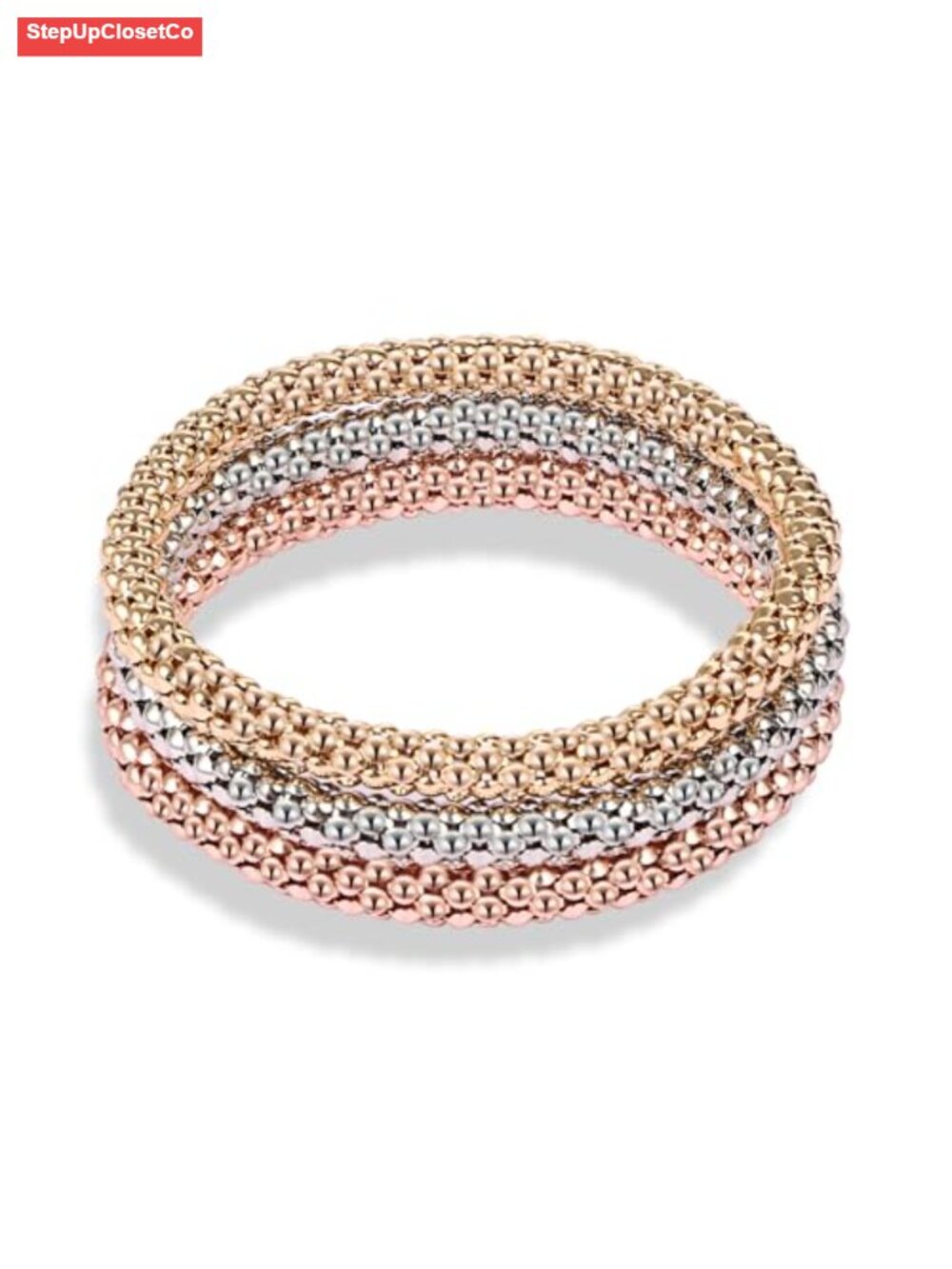 Stretch Bracelet Set for Women Multilayer Charm Bracelets 3 PCs Elastic